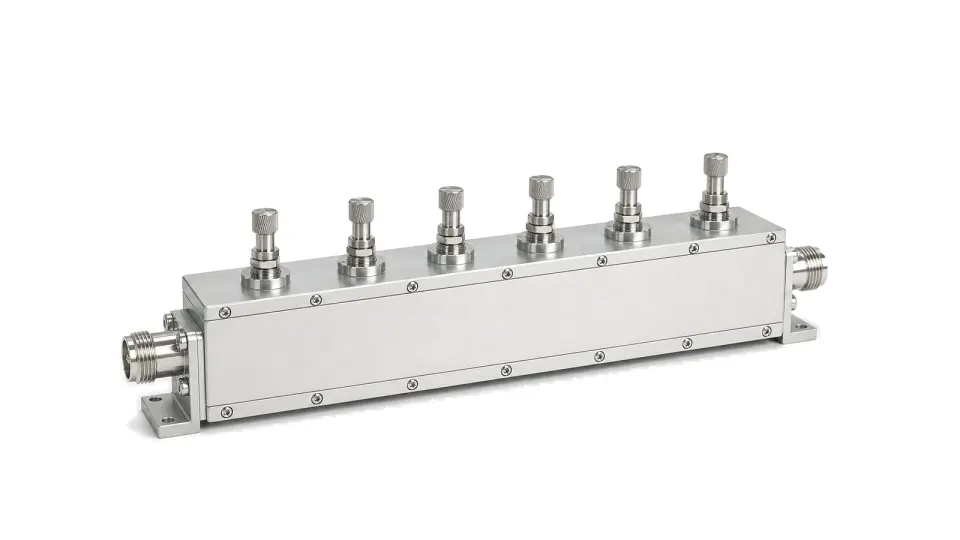 Bandpass RF filter module with coaxial connectors