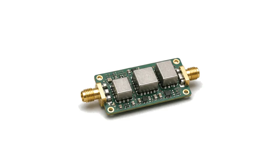 Compact ceramic RF filter module with coaxial interface