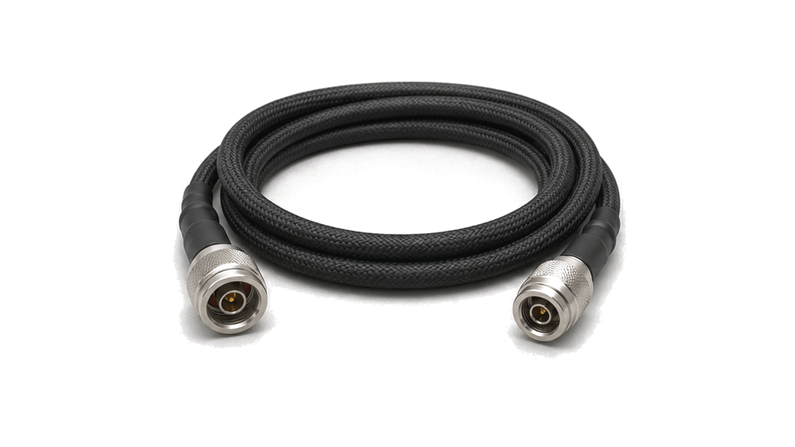 RF coaxial cable assembly with precision microwave connectors