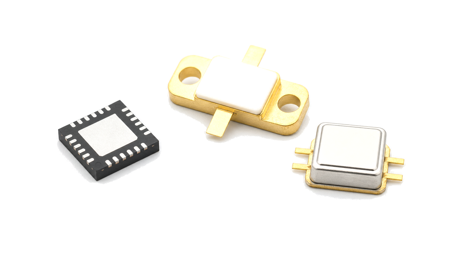 RF MMIC amplifier device for compact microwave gain stages