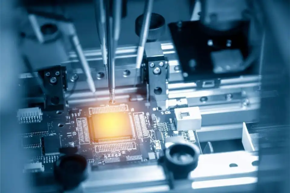 HF- und Mikrowellenbaugruppe bei der Prüfung elektrischer, mechanischer und dokumentarischer Anforderungen